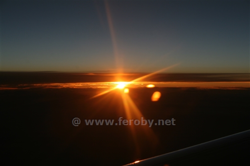 Tramonto dall'aereo